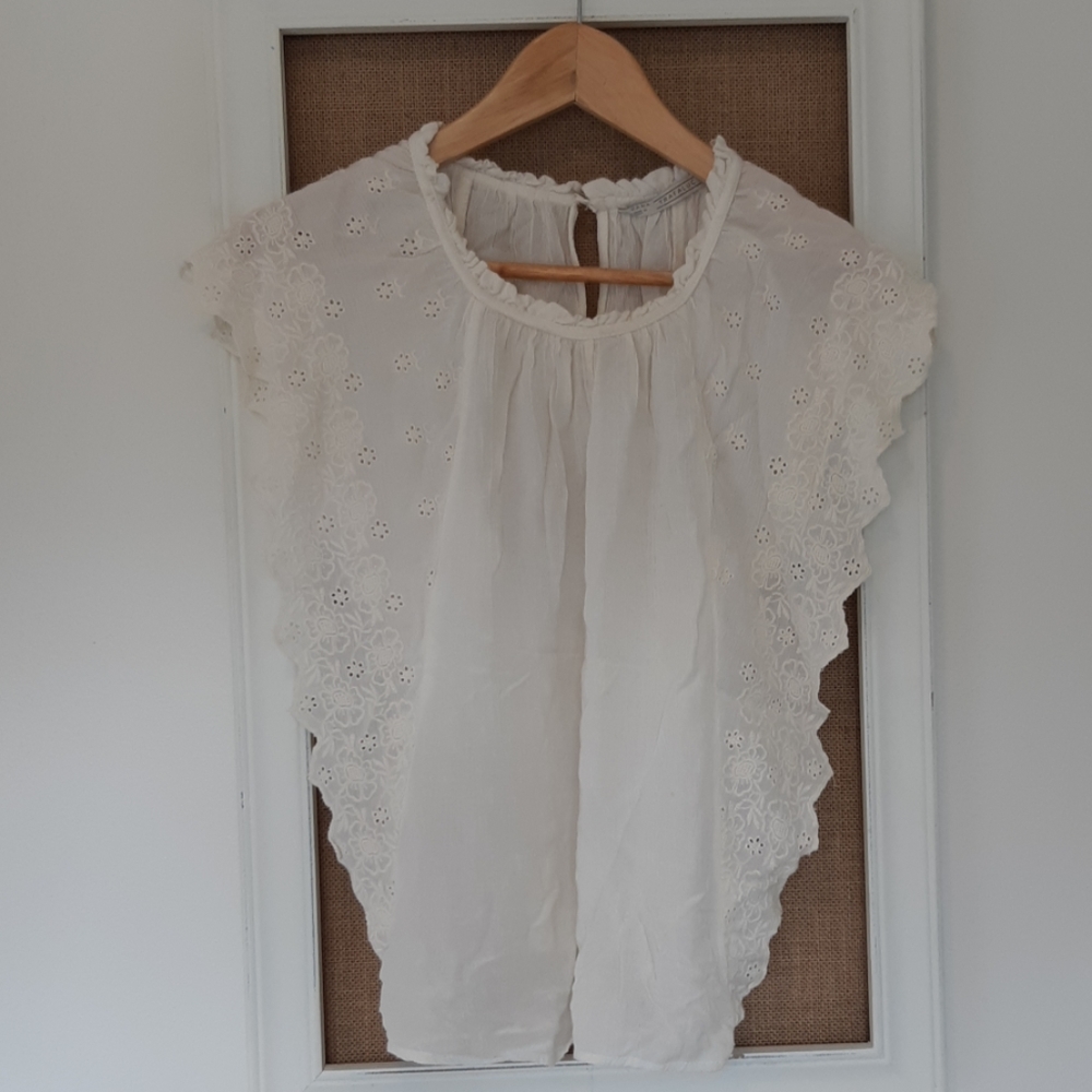 Zara Trafaluc Cream Blouse, Size S